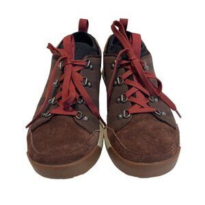 LL Bean Mens Vista Hiker Slip On Low Top Brown Suede Hiking Shoes Size 9
